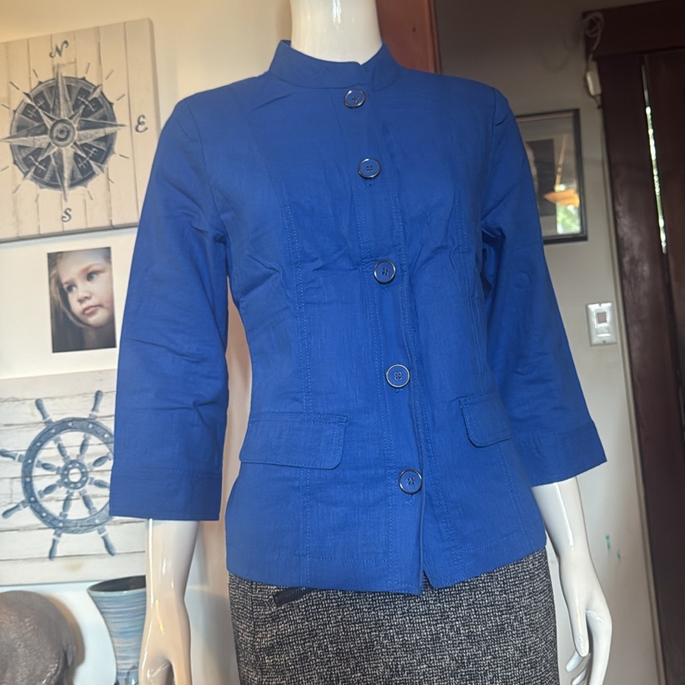 NWT northern reflections size small Women's Blue Button-Up Jacket linen